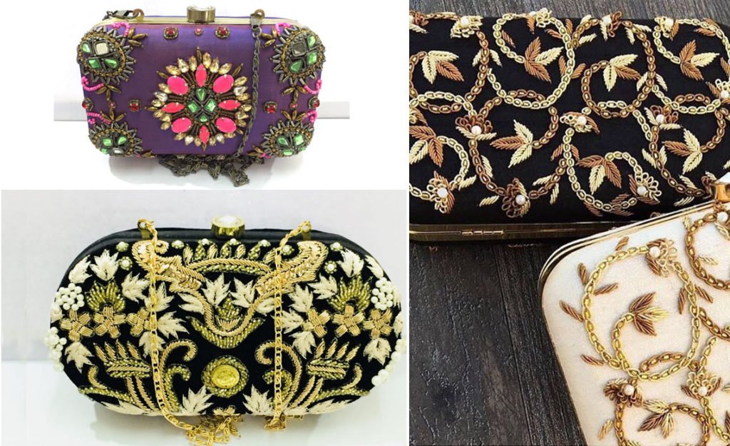 Clutches Stonework Embroidery