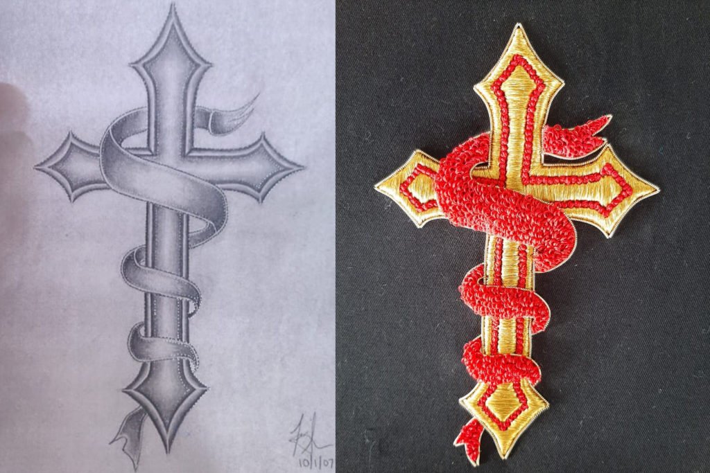 from sketch to patch embroidery